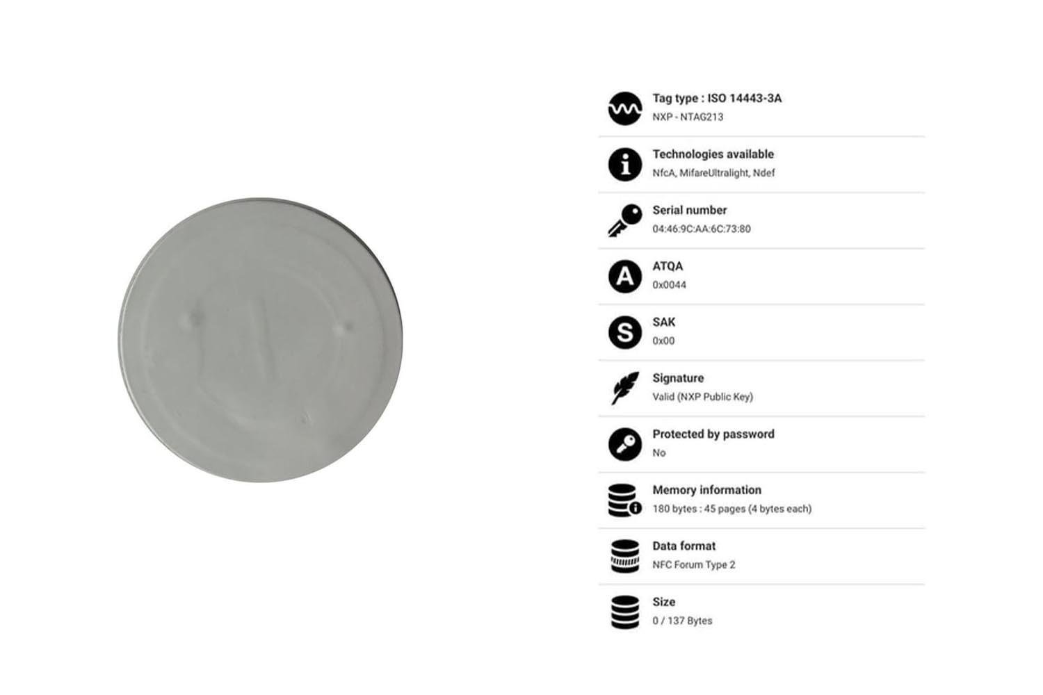RFGate Metal Mounted NFC Tag 35mm Dia
