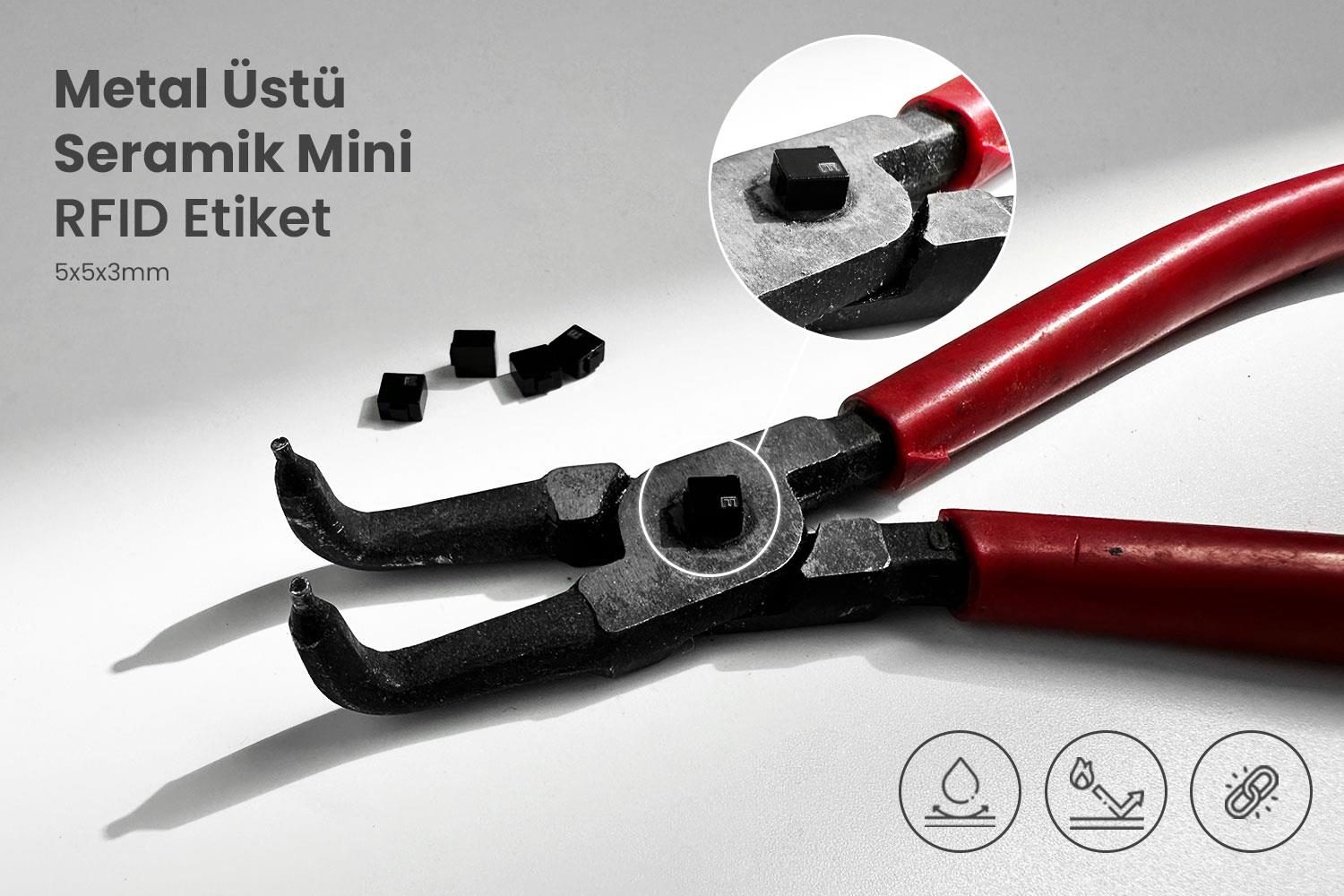 RFGate Metal Üstü Seramik Mini RFID Etiket 5x5x3mm