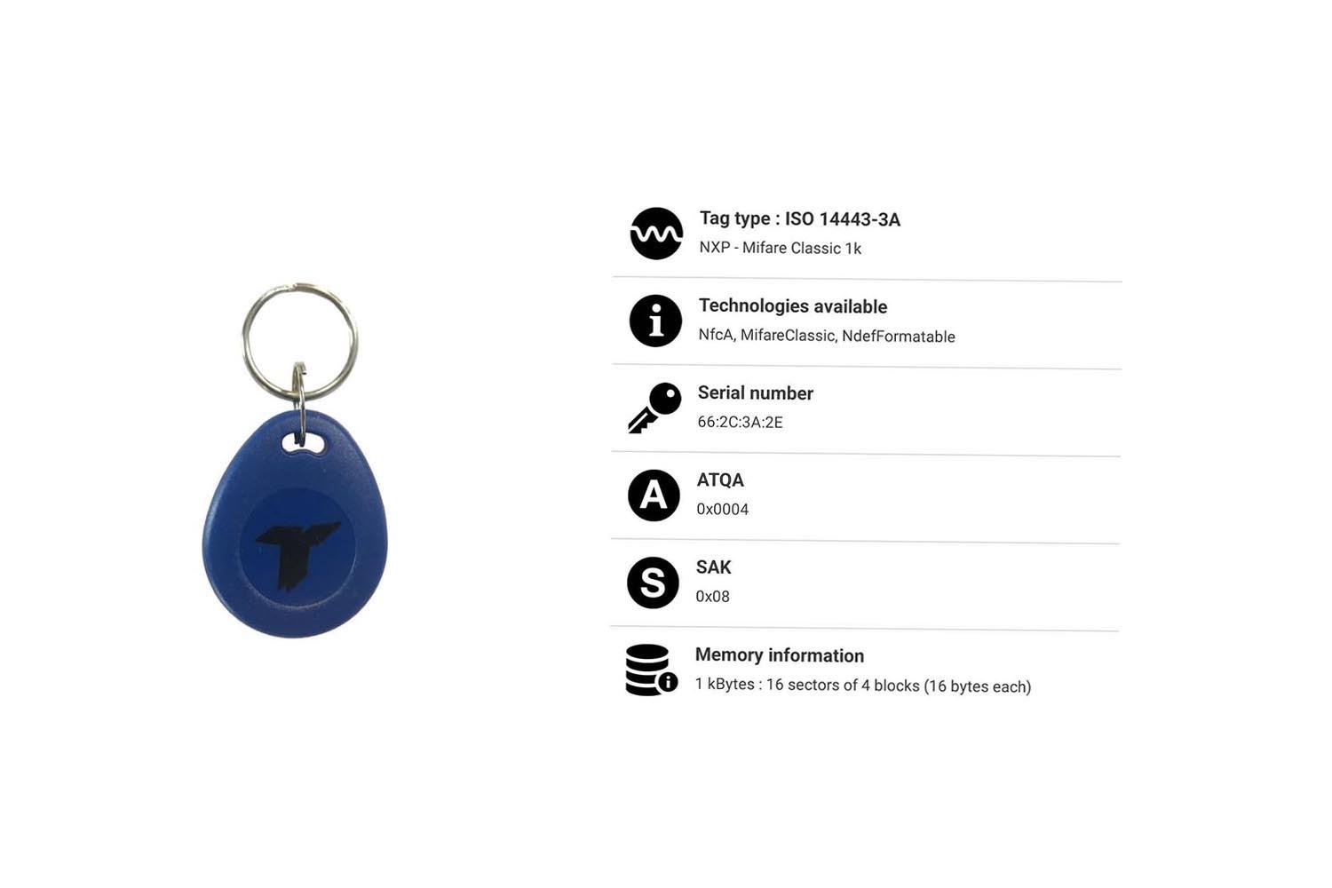 RFGate NF67 NFC Blue Keychain
