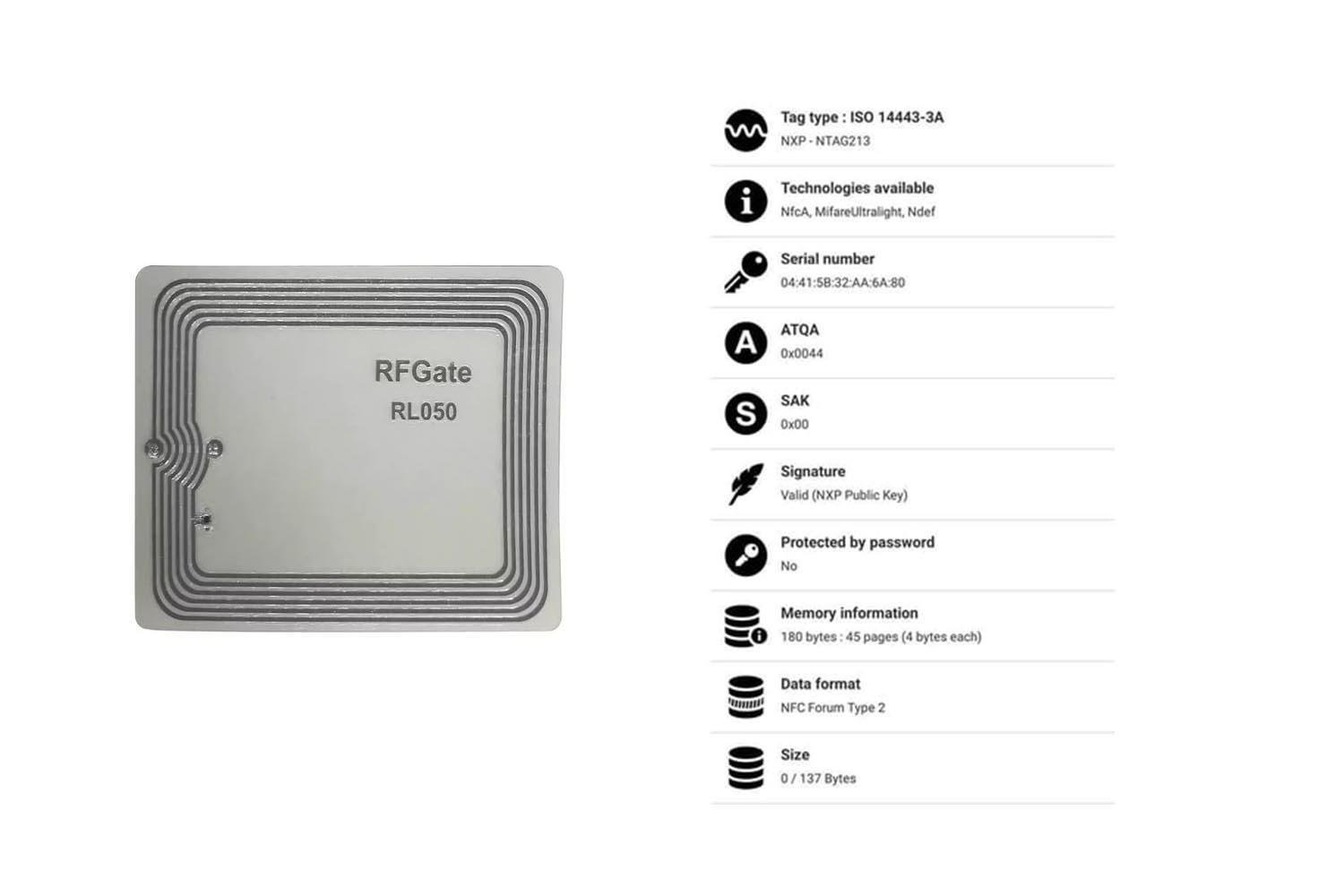 RFGate NFC / HF 13.56 mHz UID تسمية قابلة للتغيير