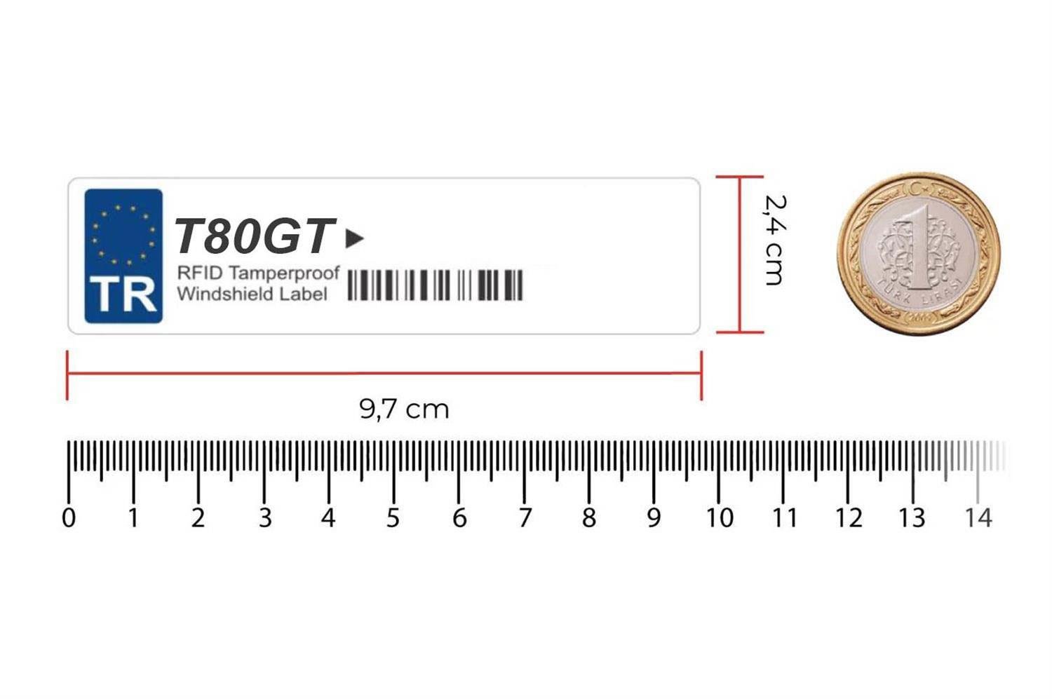 RFGate T80GT Tamperproof RFID Araç Etiketi