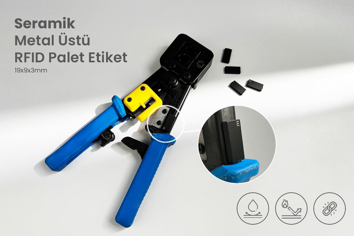 Seramik Metal Üstü RFID Palet Etiketi 19x9x3mm