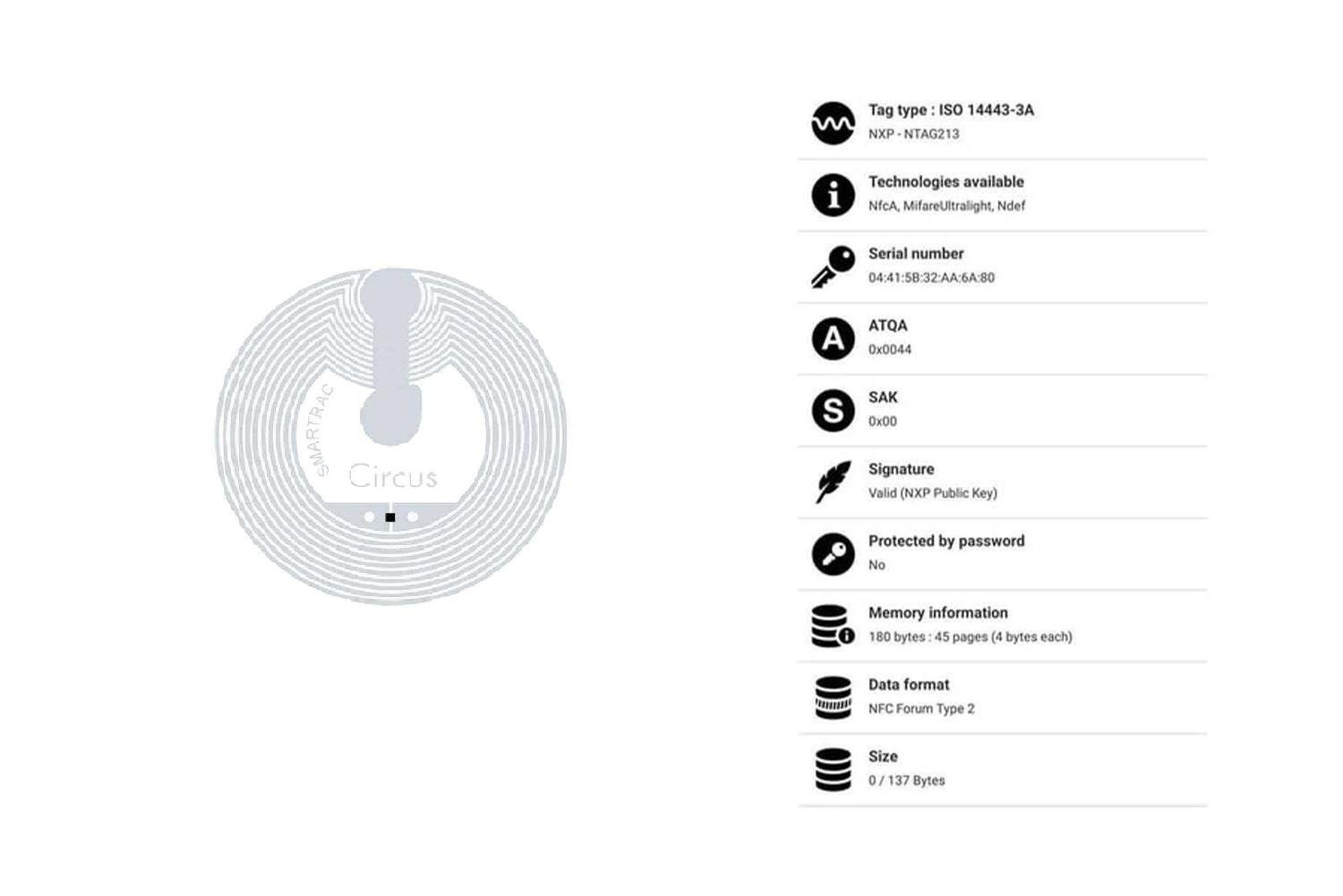 SMARTRAC Circus NFC White Wet Inlay (NXP NTAG213)