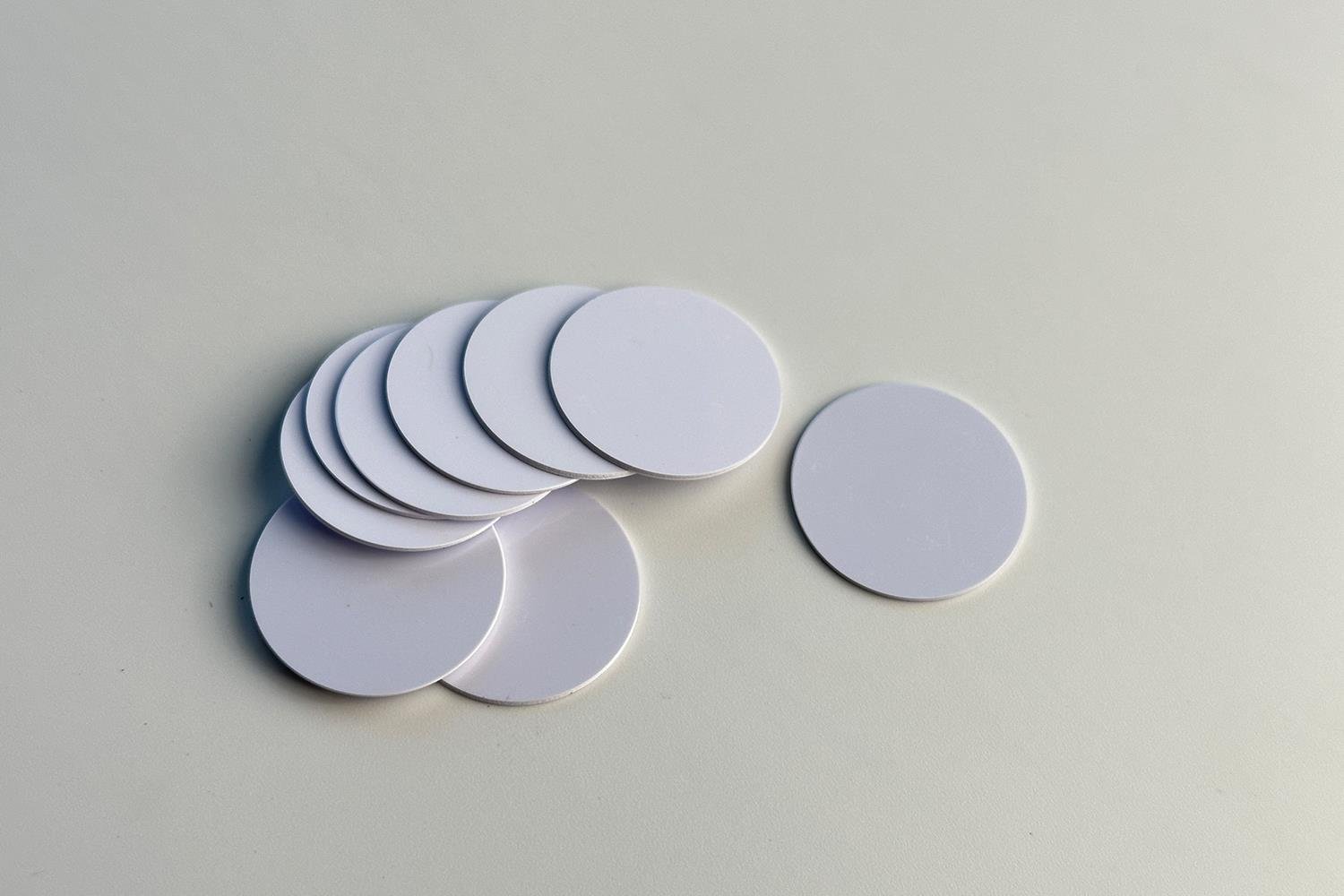 UHF Silikon Bileklik için PVC Yuvarlak Tag 25mm Çap