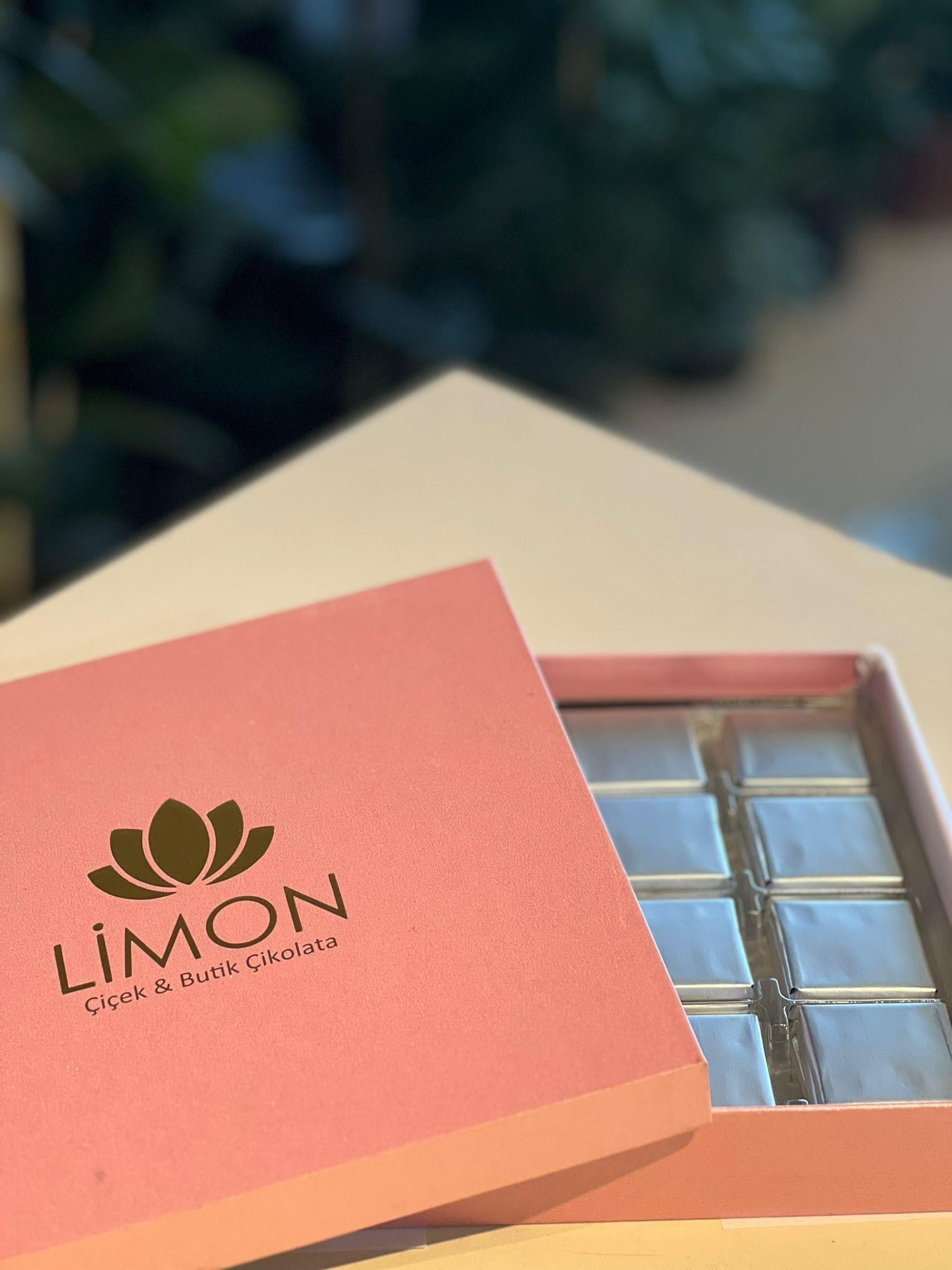 Pembe Kutu İçerisinde Gümüş Sargılı Madlen Çikolata Elit 48 Adet