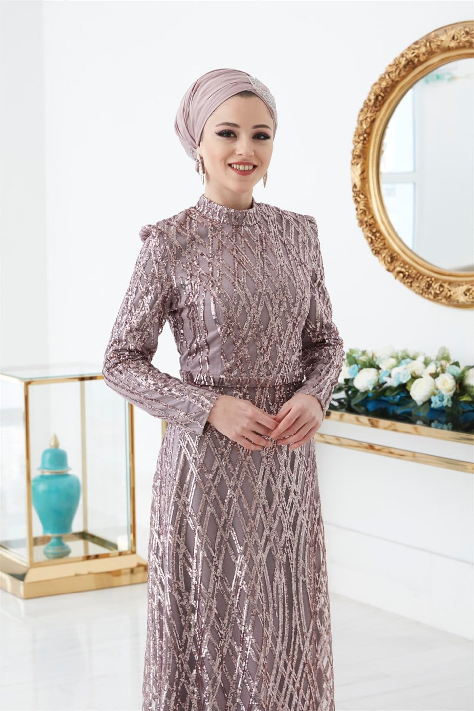 Rabia Tesettür Abiye Pudra