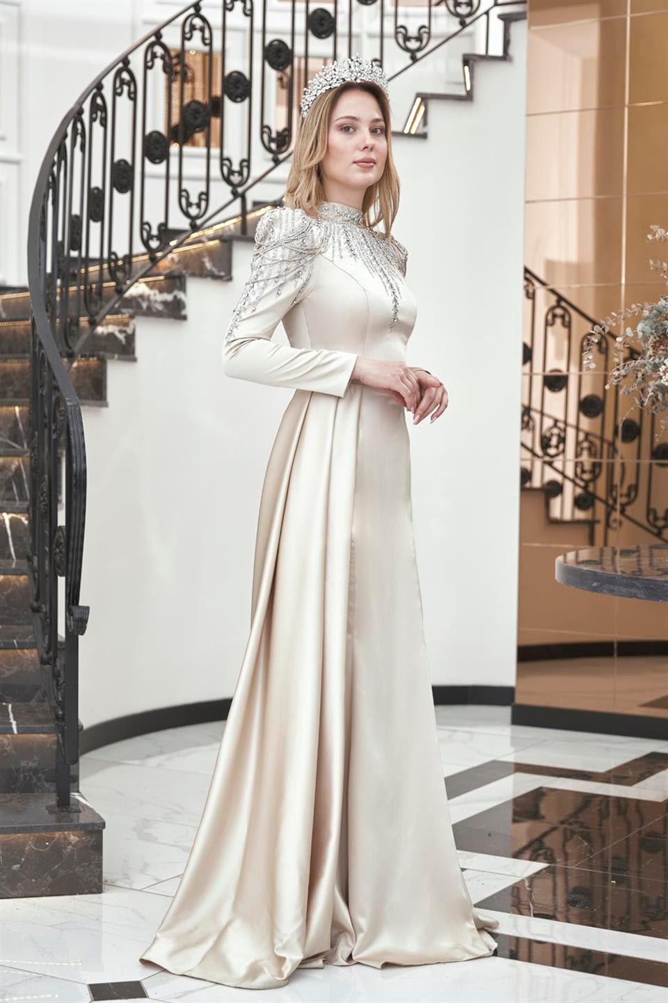 Zehra Tesettür Abiye Gold