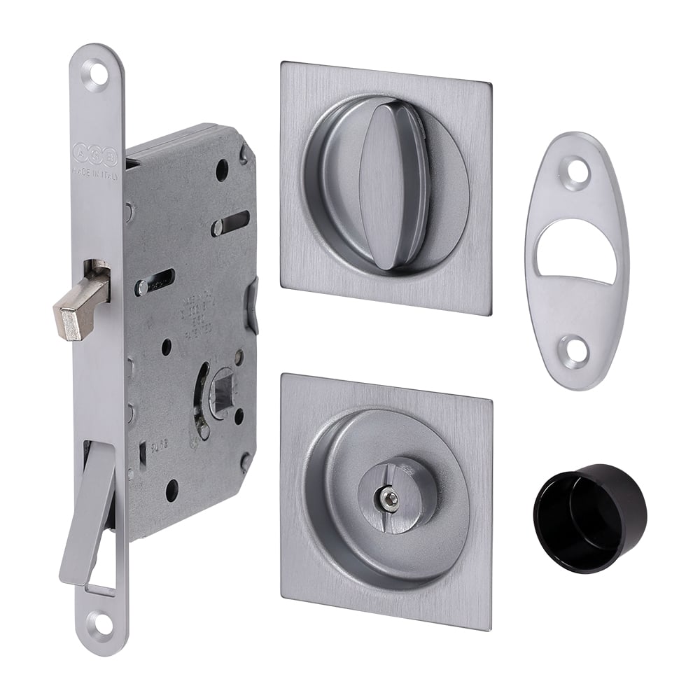 AGB B046515034 SCIVOLA KAYAR KAPI KİLİDİ WC KARE 40-48 MAT KROM203.05.0108566Kayar Kapı Kilitleri Ve AksesuarlarıAGB