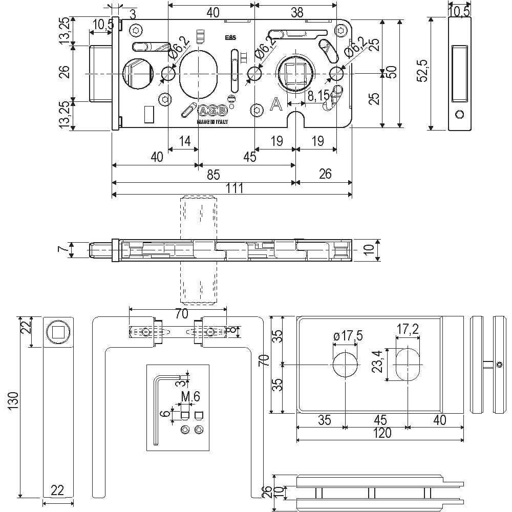 AGB B999700201 VITRA YALE TİP CAM KAPI KOLU VE MANYETİK KİLİT SETİ MAT KROM 10.5 mm ALIN301.04.0118205Cam Kapı Kolları Ve AksesuarlarıAGB