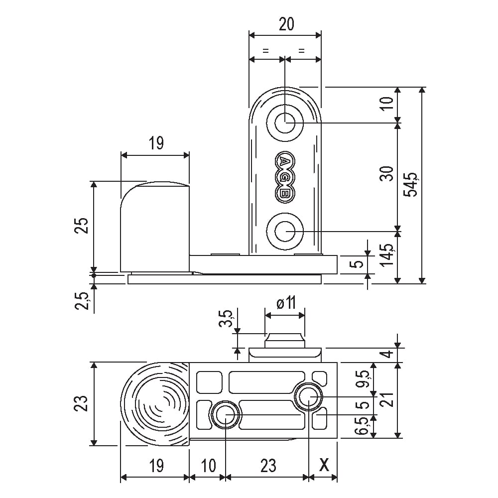 AGB E100064134 2R PİVOT MENTEŞE SETİ - 41 mm202.05.0118185Pivot MenteşelerAGB