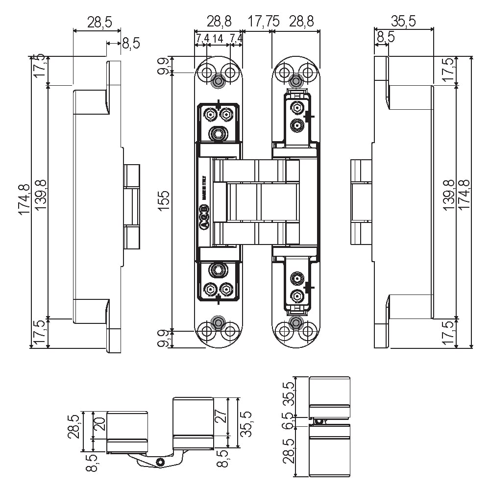 AGB E305010806 ECLIPSE 5.0 GİZLİ MENTEŞE NİKEL (KAPAKLAR DAHİL)202.03.0111900Gizli MenteşelerAGB