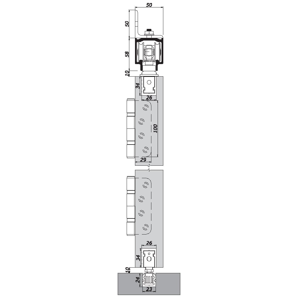 ALB MASTERFOLD 160 M22 9400 160 KG KATLANIR KAYAR KAPI SİSTEMİ MAKARA MENTEŞE SETİ 2.KANAT(KENAR PİVOT) ( RAY 9450+9460 )209.03.0105827Ahşap Kayar Kapı SistemleriALBATUR