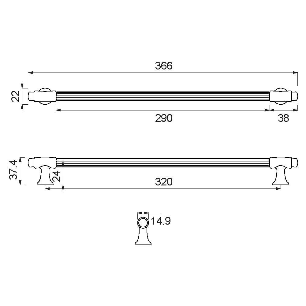 ÇEBİ A1117320 PC24 PROFİL KLASİK KULP ZMK.101.03.0109856Mobilya KulplarıÇEBİ