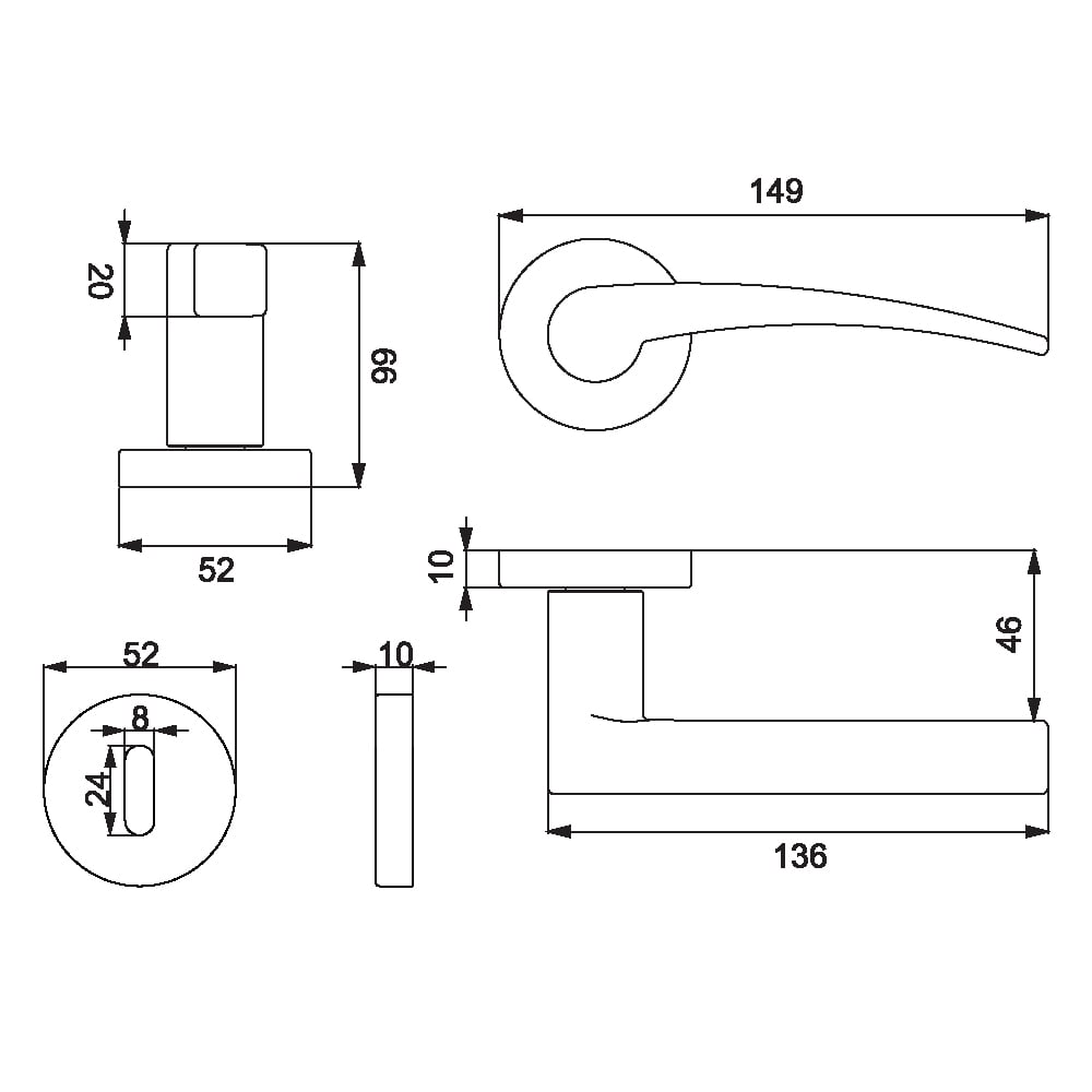 ÇEBİ A508 MP02 ODA YUV.RZ.ICONO KAPI KOLU201.01.0101245Modern Kapı KollarıÇEBİ