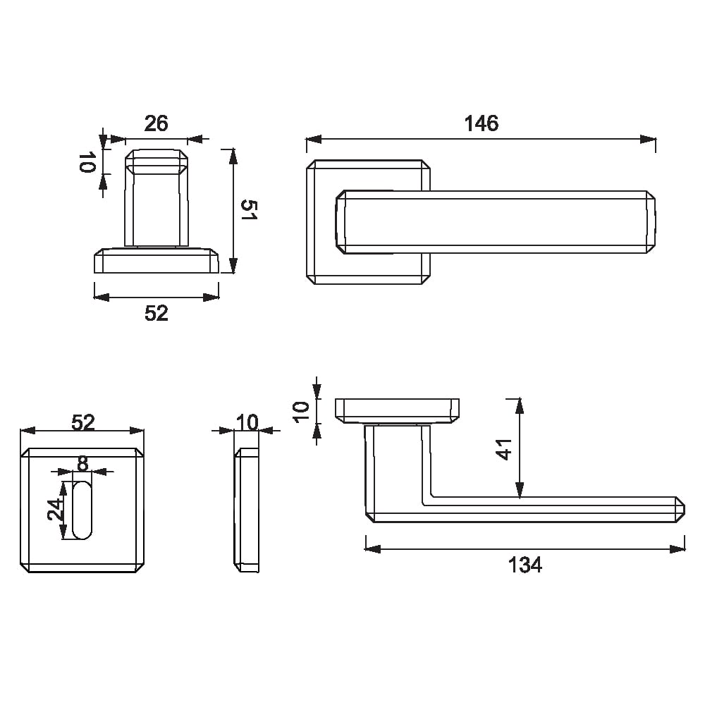 ÇEBİ A5106 PC24 ODA KS.RZ.CARLI KAPI KOLU201.01.0109321Modern Kapı KollarıÇEBİ