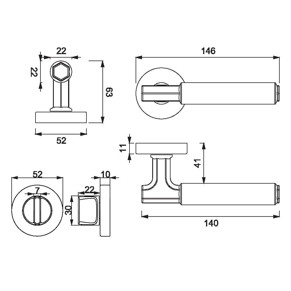 ÇEBİ A5126 MP11 WC YUV.RZ.IRIS KAPI KOLU201.01.0113066Modern Kapı KollarıÇEBİ