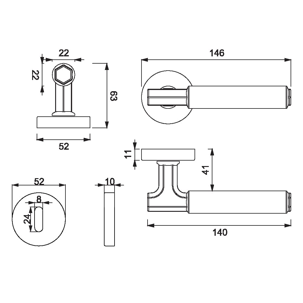 ÇEBİ A5126 PC27 ODA YUV.RZ.IRIS KAPI KOLU201.01.0117098Modern Kapı KollarıÇEBİ