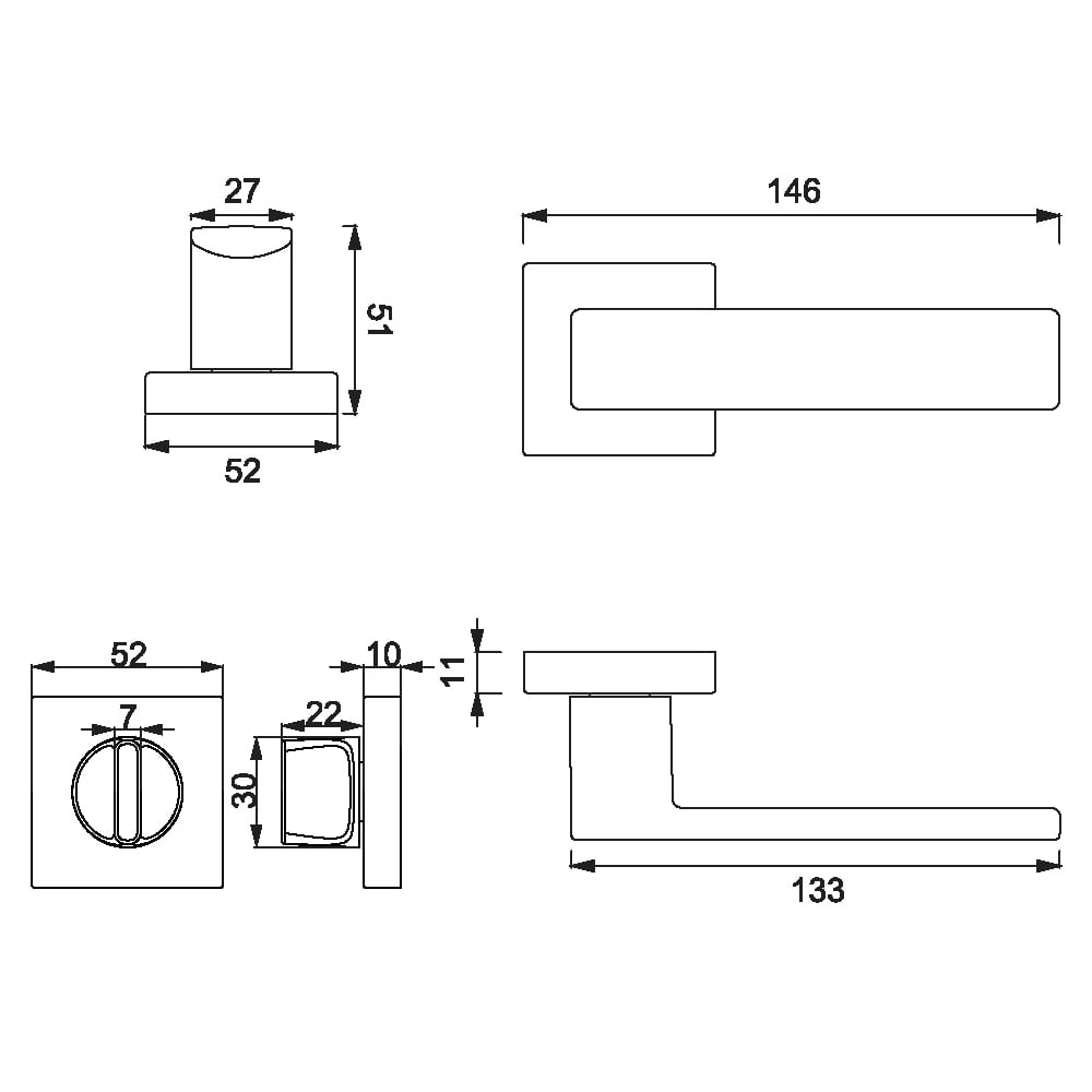 ÇEBİ A5167 MP11 WC KR.RZ.CUBE KAPI KOLU201.01.0113802Modern Kapı KollarıÇEBİ