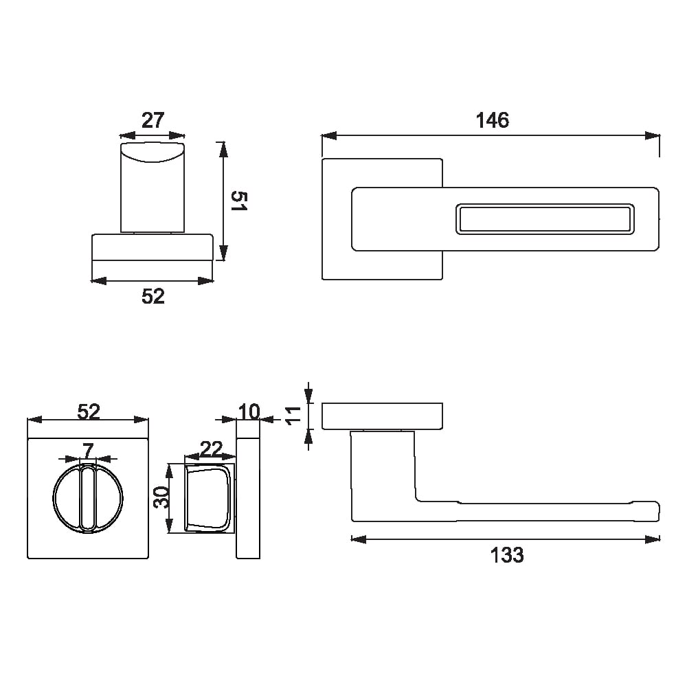ÇEBİ A5168 MP08 WC KR.RZ.S-CUBE KAPI KOLU201.01.0107887Modern Kapı KollarıÇEBİ
