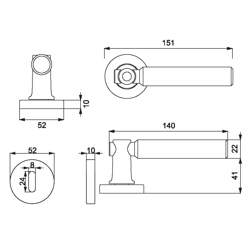 ÇEBİ A5185-30 PC24 ODA TROY-L ÇZG.YUV.RZ.KAPI KOLU201.01.0108267Modern Kapı KollarıÇEBİ