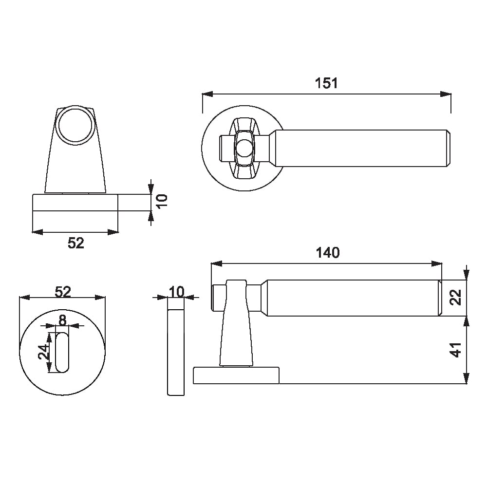 ÇEBİ A5186-30 PC35 ODA HANA-L ÇZG.YUV.RZ.KAPI KOLU201.01.0117204Modern Kapı KollarıÇEBİ