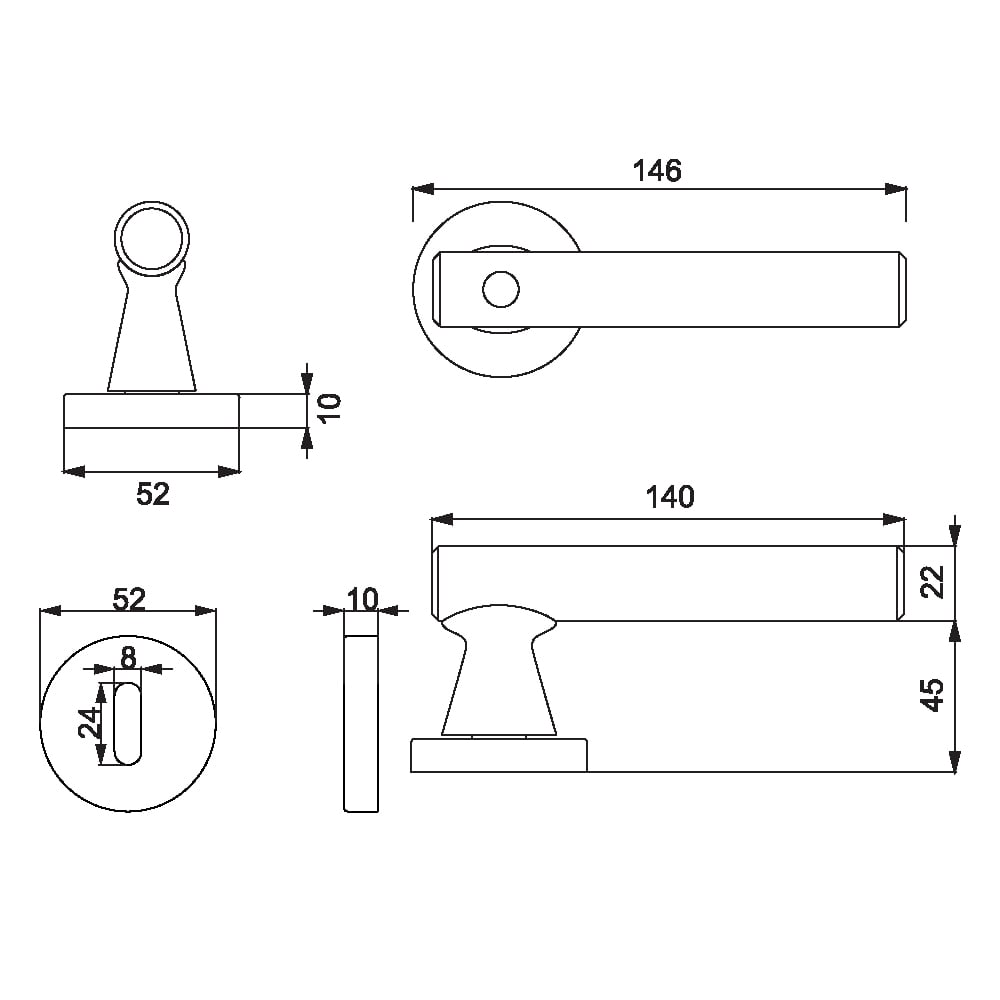 ÇEBİ A5190-20 PC24 ODA NORA-K NKT.YUV.RZ.KAPI KOLU201.01.0108417Modern Kapı KollarıÇEBİ