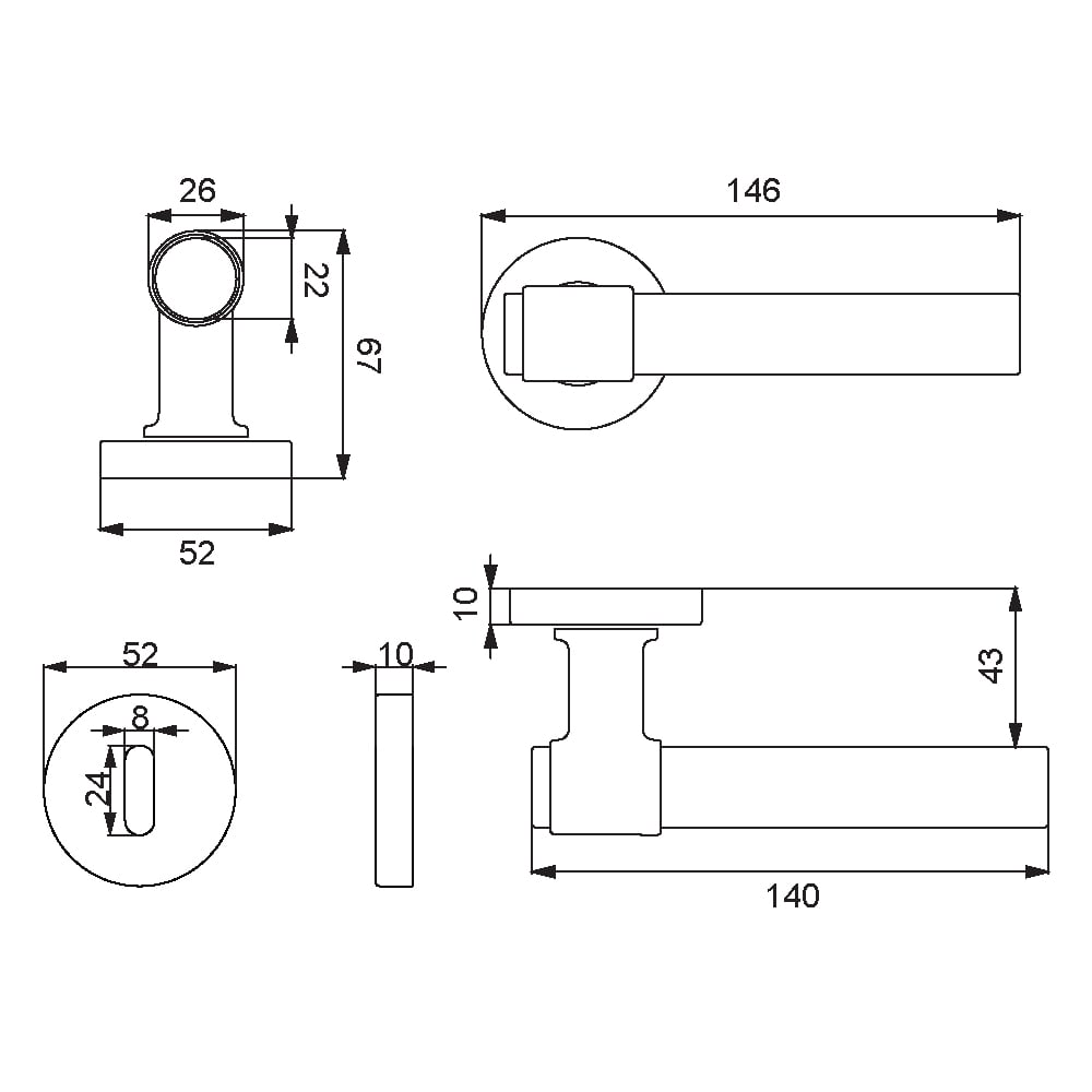ÇEBİ A5232-20 PC35 ODA BRIA-K NKT.YUV.RZ.KAPI KOLU201.01.0116455Modern Kapı KollarıÇEBİ