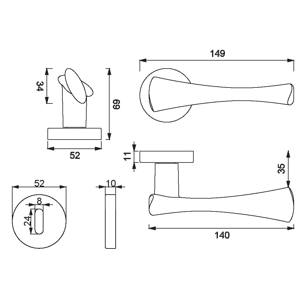 ÇEBİ A532 MP17 ODA YUV.RZ.TORO KAPI KOLU201.01.0101467Modern Kapı KollarıÇEBİ
