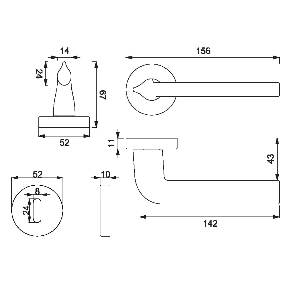 ÇEBİ A534 MP02 ODA YUV.RZ.LUMA KAPI KOLU201.01.0101488Modern Kapı KollarıÇEBİ