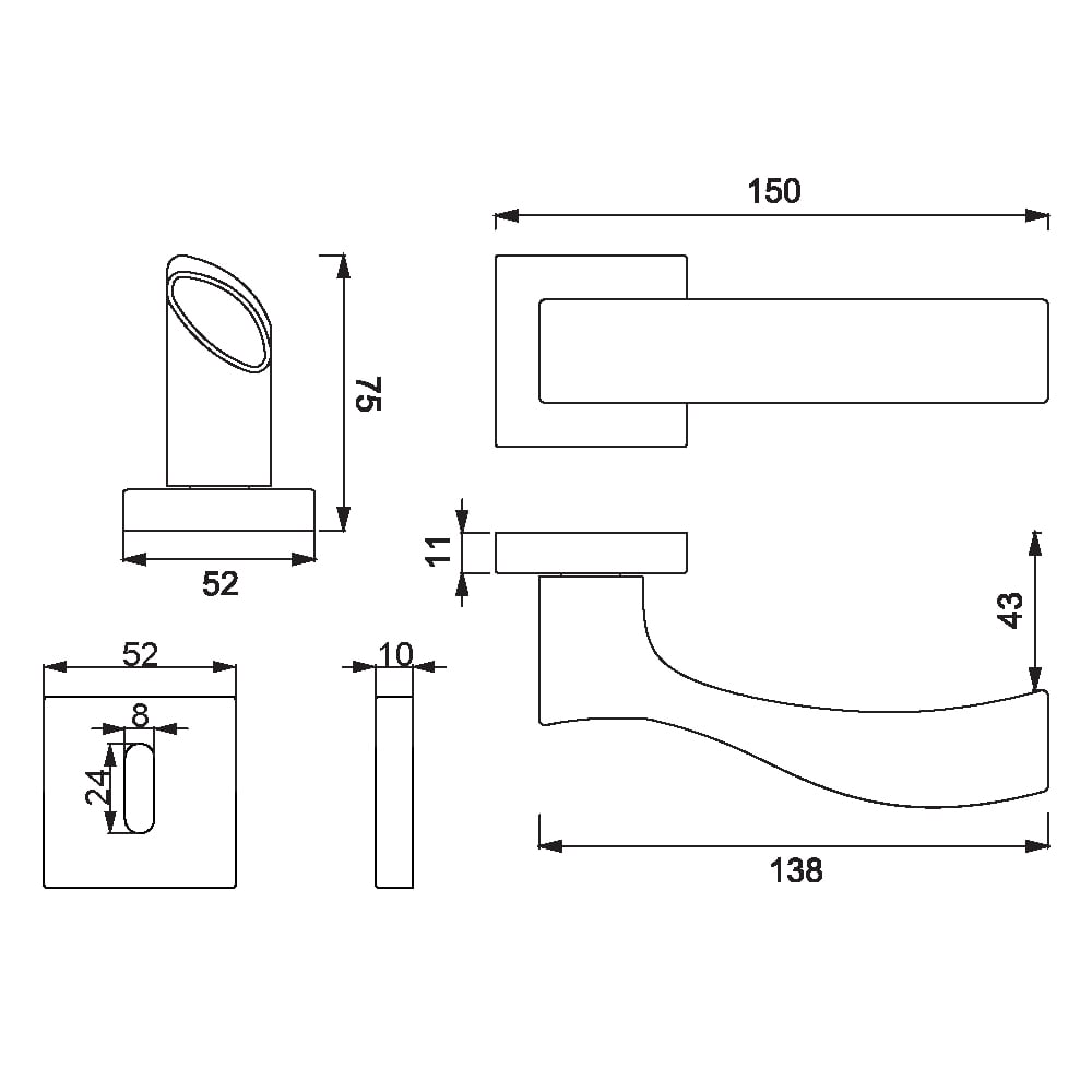 ÇEBİ A536 PC24 ODA KR.RZ.LIVA KAPI KOLU201.01.0101521Modern Kapı KollarıÇEBİ
