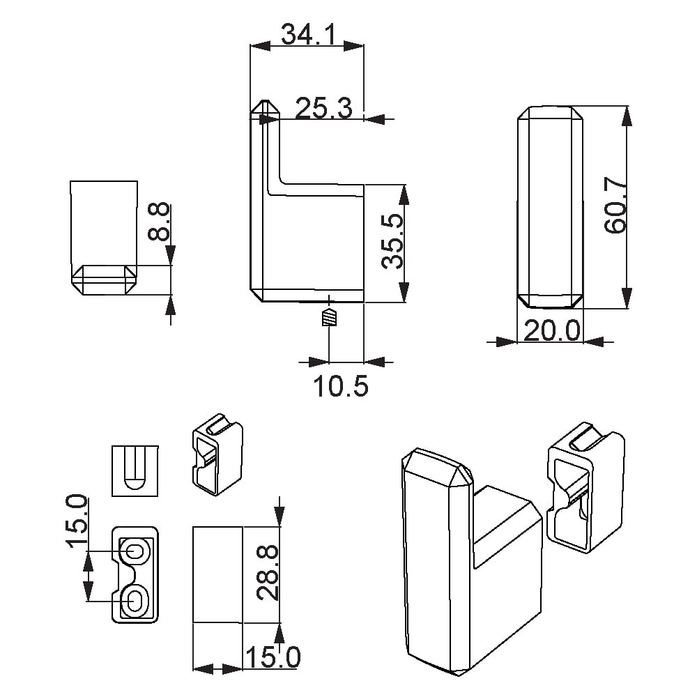 ÇEBİ A7106010 PC35 ASKI MODERN ZMK.102.01.0117919Mobilya AskılarıÇEBİ
