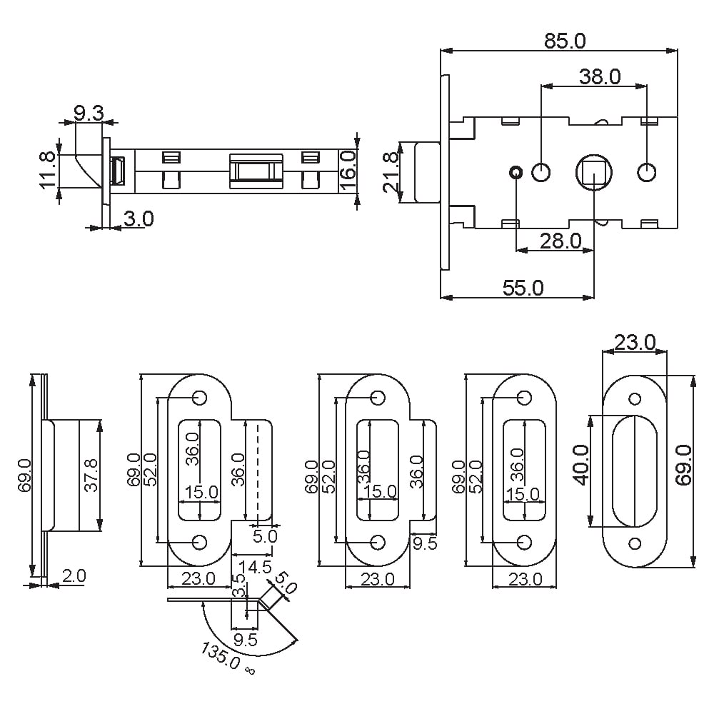 ÇEBİ D60020155 PC24 KİLİT DİL KISMI - ZAMAK ALIN203.01.0112319Standart KilitlerÇEBİ HARDWARE