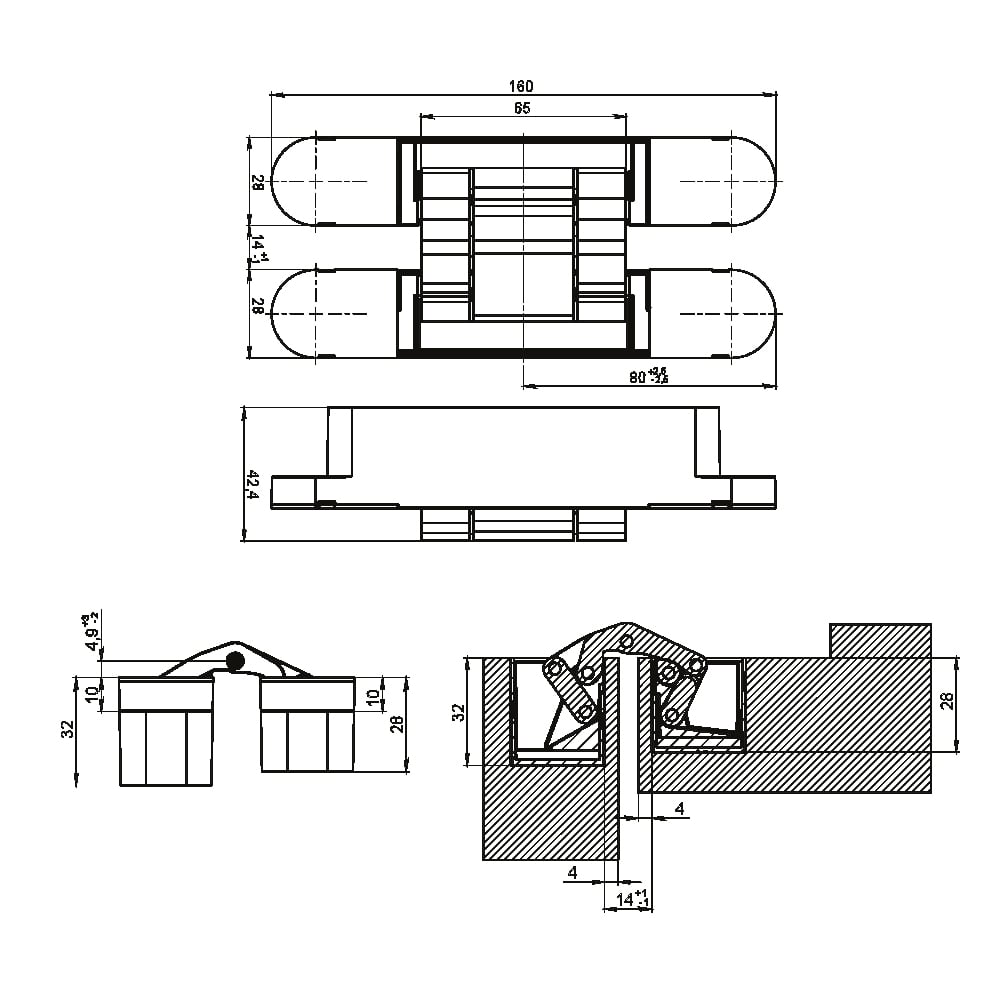 ÇEBİ D6203 160 PC24 GİZLİ KAPI MENTEŞESİ 160x23MM202.03.0119038Gizli MenteşelerÇEBİ HARDWARE