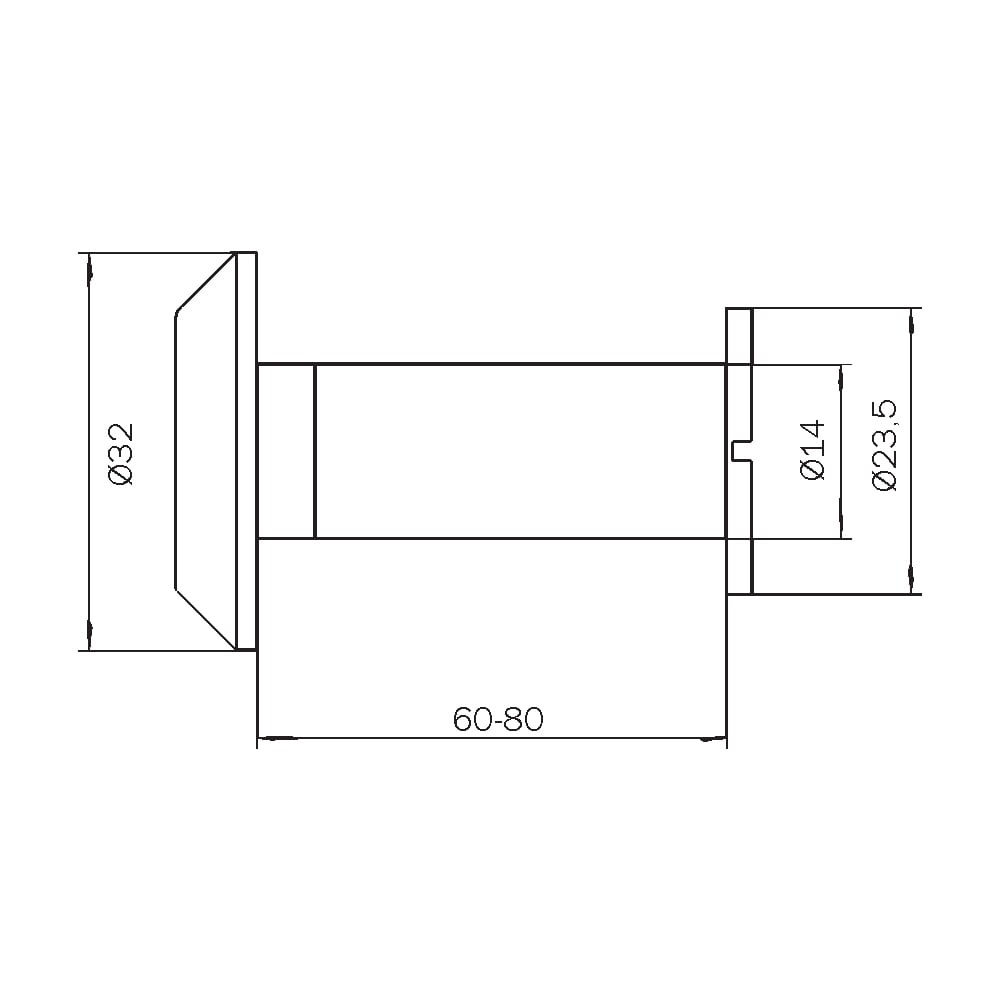 CROMA 4002 DÜRBÜN YANGIN DAYANIMLI (60-80)14X32 KROM208.04.0100771Kapı DürbünleriCROMA