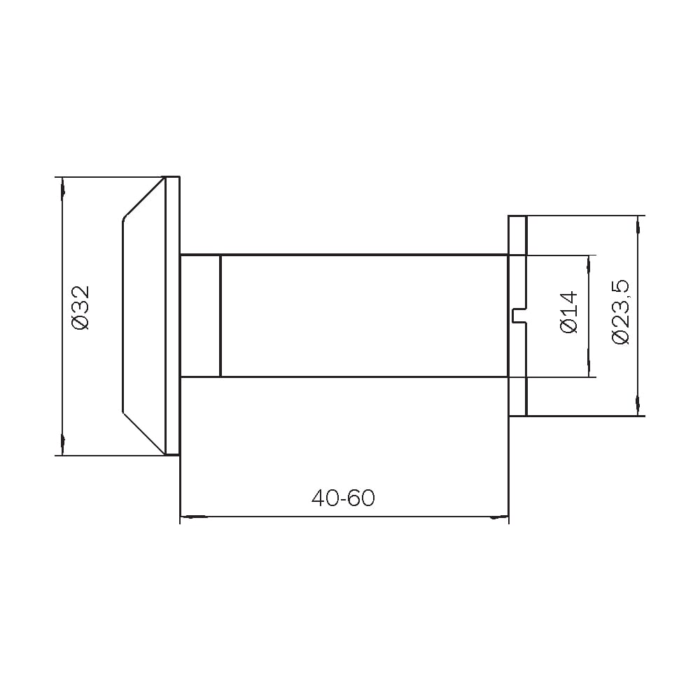 CROMA 4004 DÜRBÜN YANGIN DAYANIMLI (40-60)14X32 KROM208.04.0100773Kapı DürbünleriCROMA