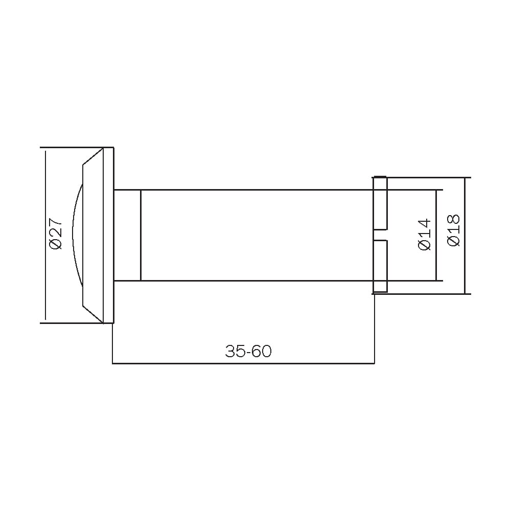 CROMA 4008 DÜRBÜN 200°GÜMÜŞ ELOKSALLI (35-60)14X27 MM208.04.0100777Kapı DürbünleriCROMA