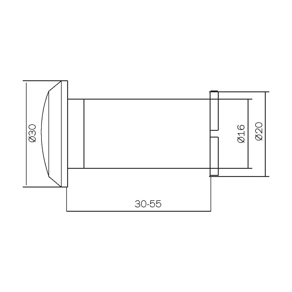 CROMA 4010 DÜRBÜN 200°ALTIN ELOKSALLI (30-55)16X30 MM208.04.0100779Kapı DürbünleriCROMA