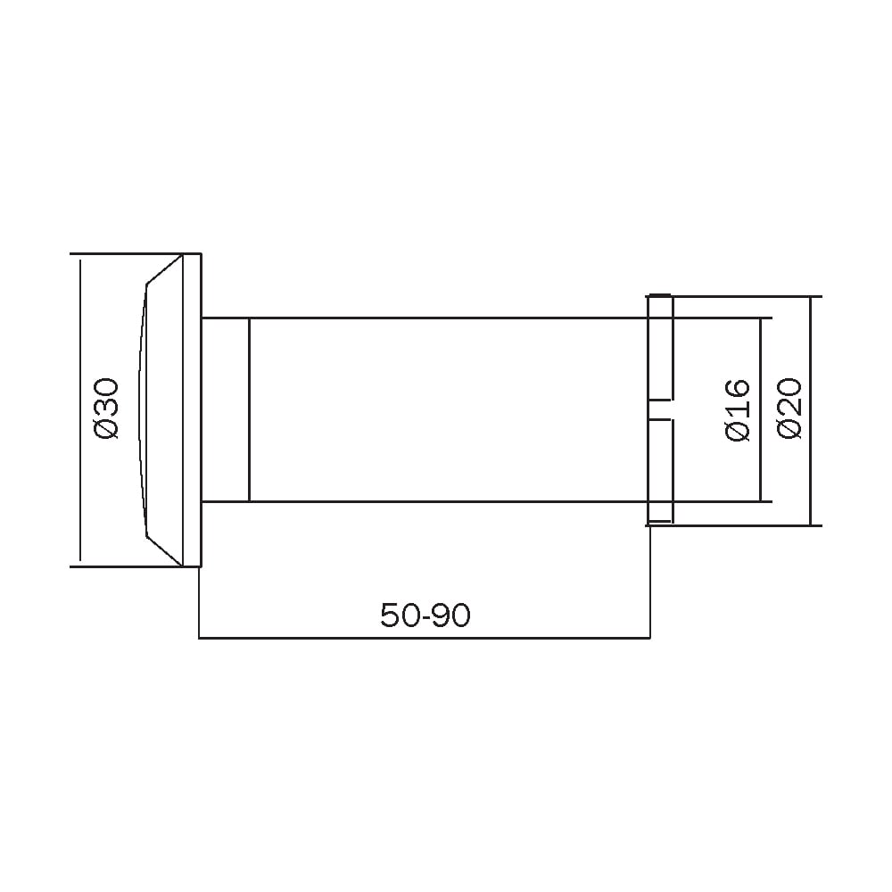 CROMA 4012 DÜRBÜN 200°ALTIN ELOKSALLI (50-90)16X30 MM208.04.0100781Kapı DürbünleriCROMA