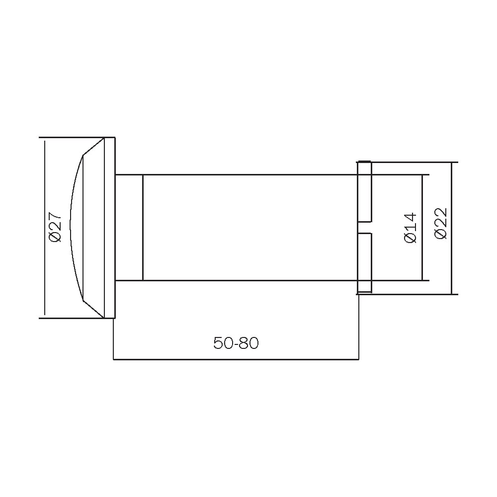 CROMA 4016 DÜRBÜN EKO (50-80)14X27 GÜMÜŞ ELOKSAL208.04.0100785Kapı DürbünleriCROMA