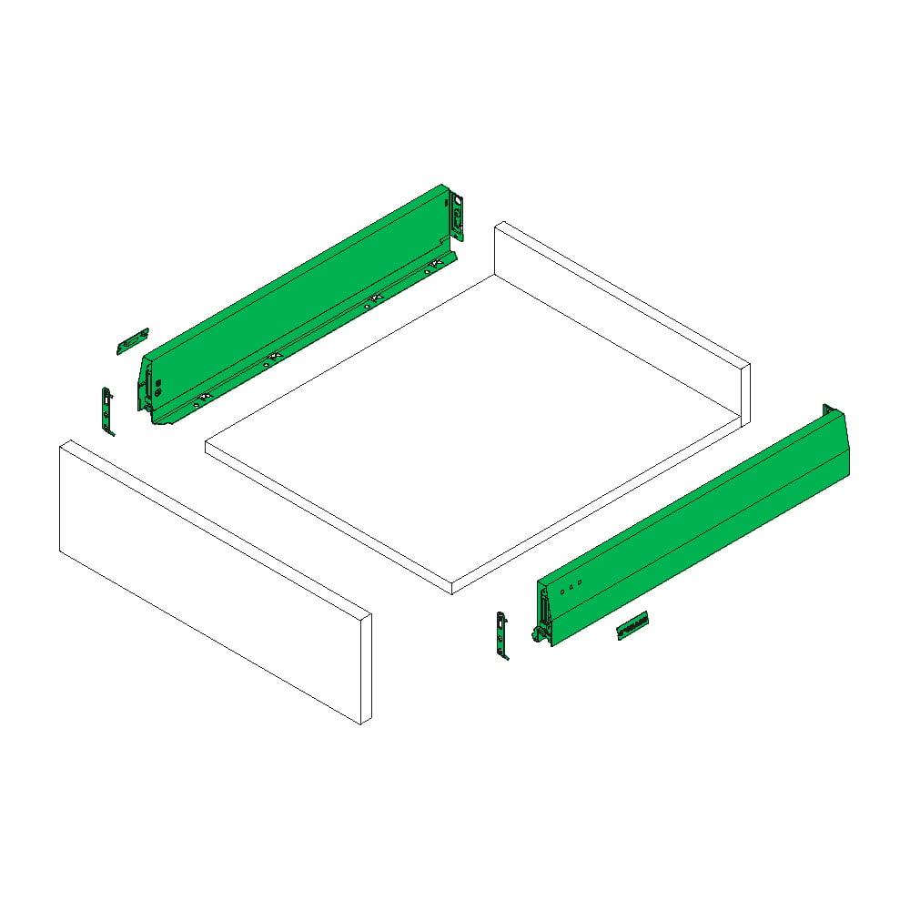 GRASS NOVA PRO ONE BORDÜRSÜZ H90 SİLVER SETGP007.NPO300.SILVERYanaklı Çekmece RaylarıGRASS