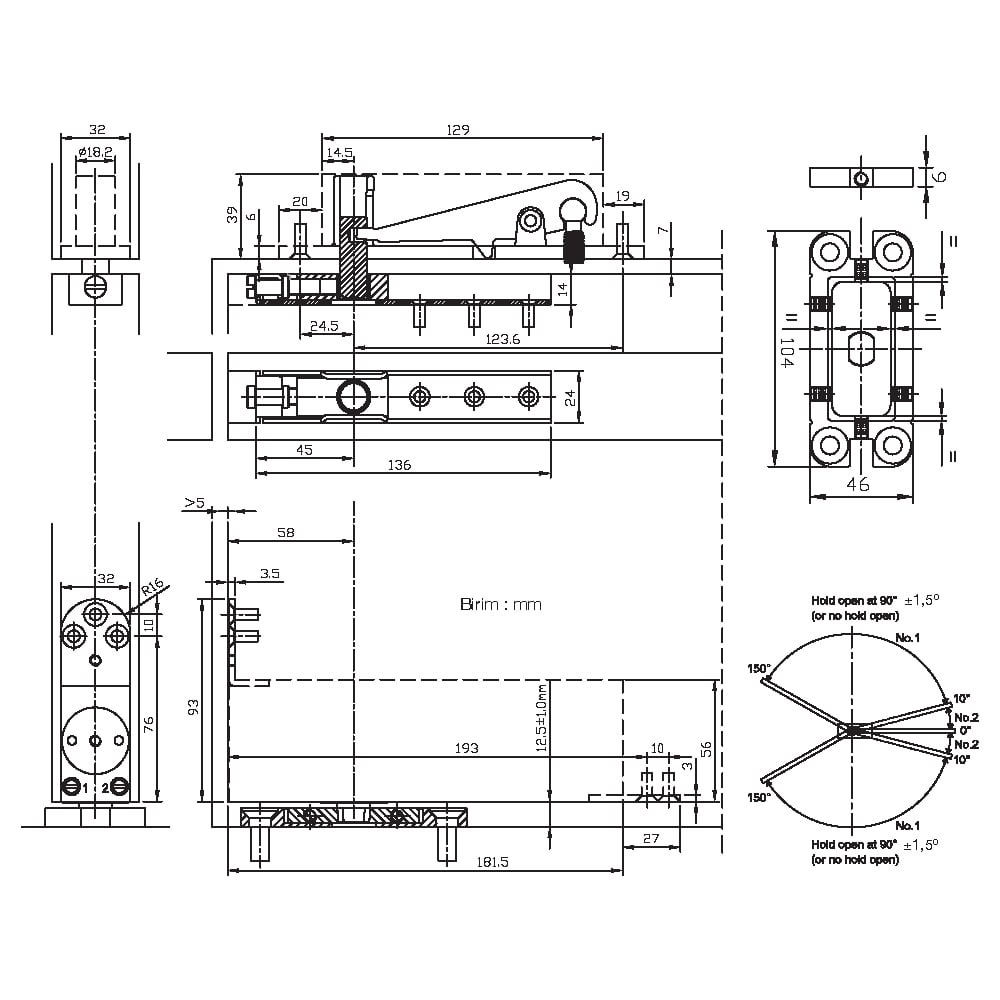 KENWA PİVOT KAPI KAPATICI PDC 103 WS 60-100 KG 25+ 100 CM=125 CM FRENLİ202.05.0114328Pivot Kapı KapatıcılarKENWA