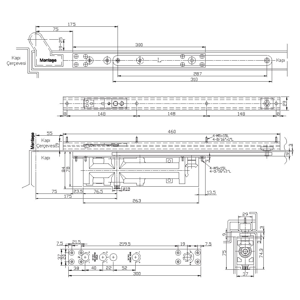 OZN CDC 4800 GİZLİ KAPATICI 50 MM YANGIN DAYANIMLI205.03.0100680Gizli Kapı KapatıcılarOZONE