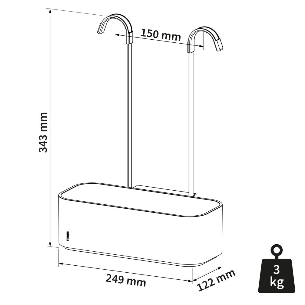 TIGER 800376 2 STORE SİYAH BANYO BATARYASI ASKILI DUŞ SEPETİ 25 CM501.02.0116836Banyo AksesuarlarıTIGER