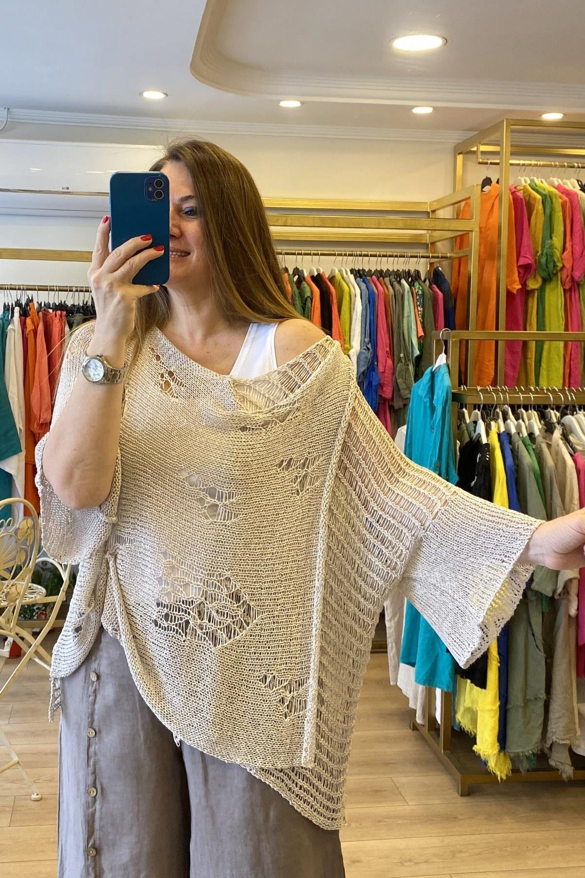 Asimetrik Kesim Merserize Ceket Bej