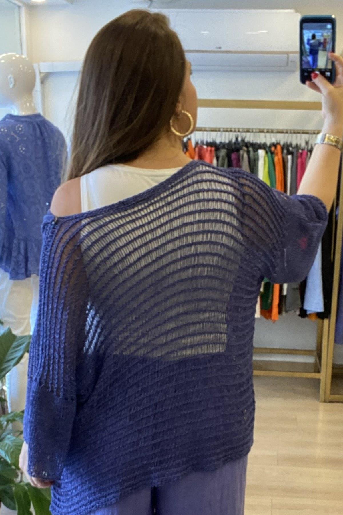 Asimetrik Kesim Merserize Ceket Mor