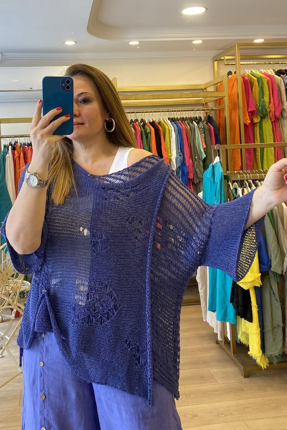 Asimetrik Kesim Merserize Ceket Mor