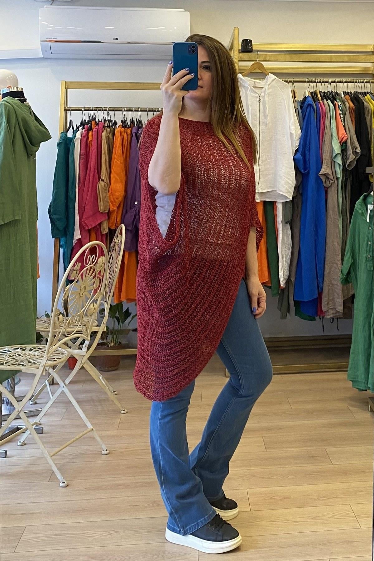 Asimetrik Model Triko Bordo