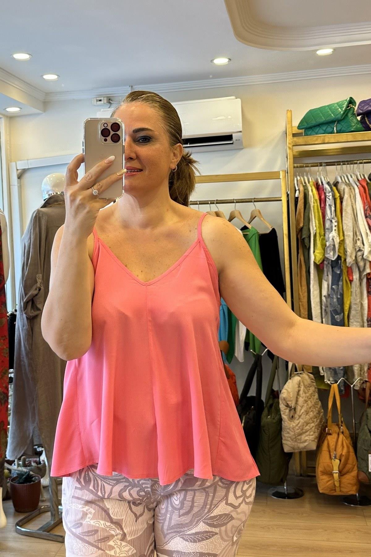 Askılı Çan Bluz Pembe