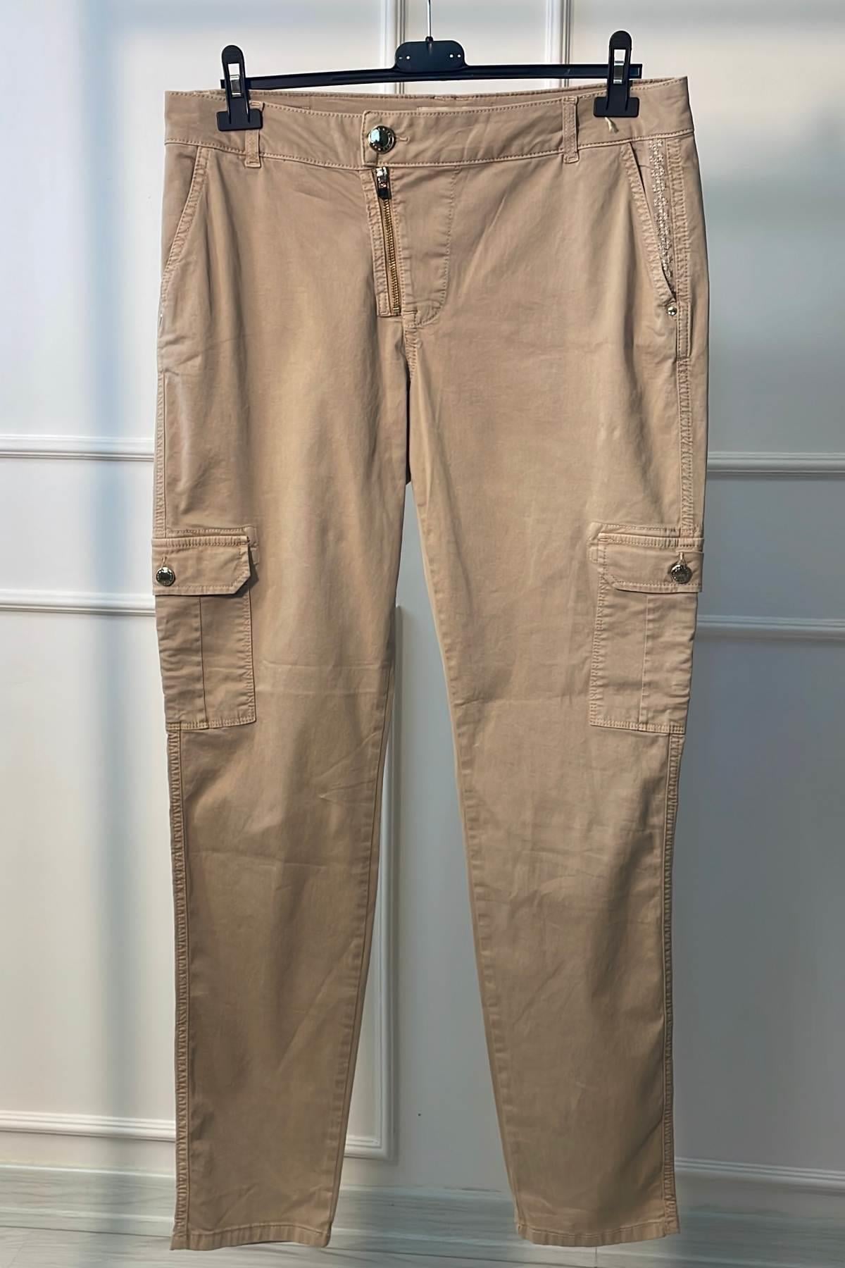 Cep Detaylı Pantolon Taş Rengi