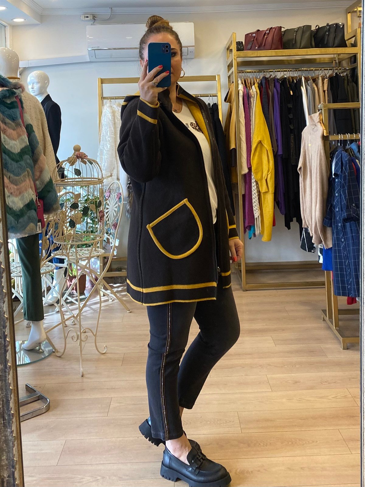 Çift Taraflı Triko Ceket Kahve